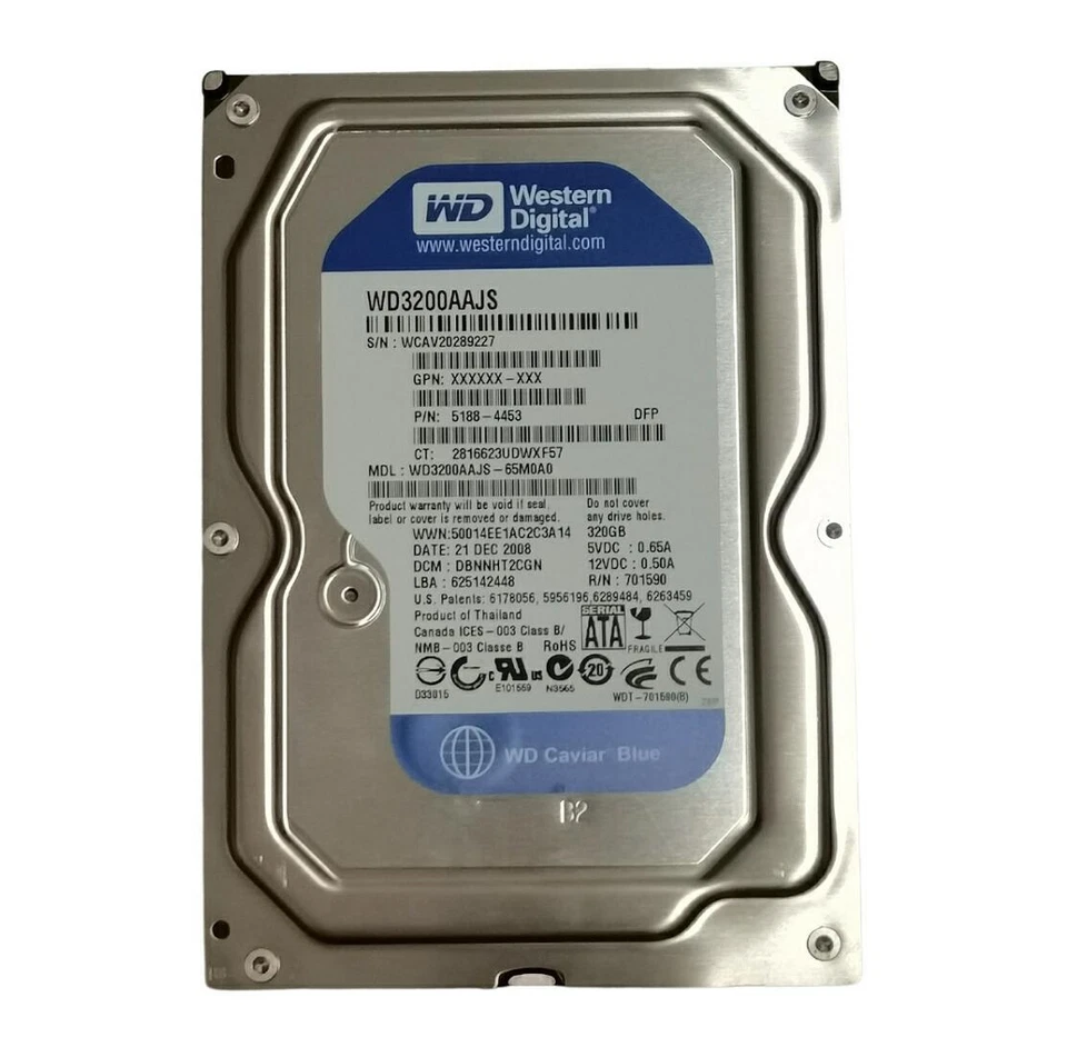 Western Digital WD3200AAJS-65M0A0 320GB 7200RPM SATA 3.5" HDD Hard Disk Drive - Image 2 of 4