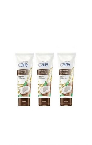 3x Avon Care Restoring Moisture with Coconut Oil Hand Cream 75ml Each