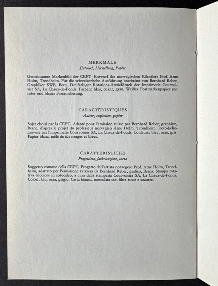 Switzerland 1963 Sc# 429 Souvenir Folder Mint Stamp EUROPA CEPT Unity Issue - Image 4 of 4