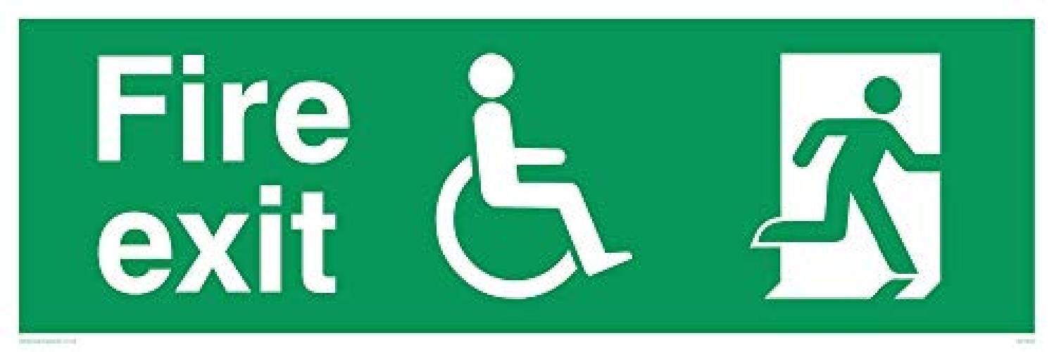 Viking segni sd1352-l41  1 m disabilità"Fire exit Sign, 1 mm in plastica semiri