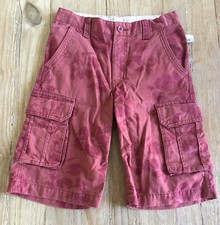 Old Navy Boys Cargo Shorts Tropical Hawaiian Sunwashed Rust Twill Size 12 NEW