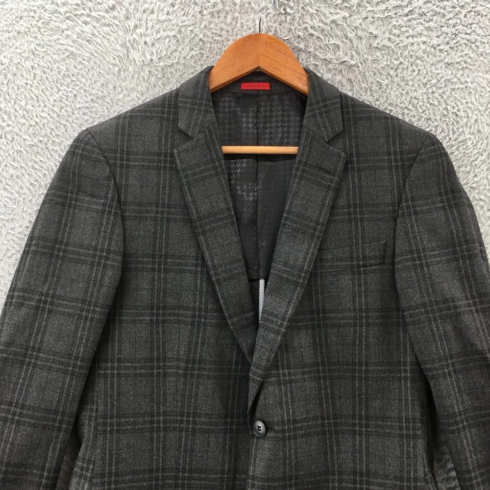 2 Pcs Set John Varvatos Blazer 36R And Dress Pants 29R Mens Grey Check Coat - Image 2 of 4