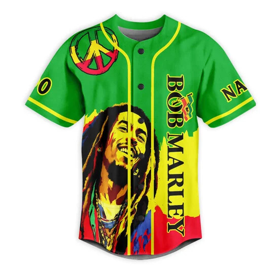 Personalized One Love Bob Marley Baseball Jersey, Bob Marley Shirt