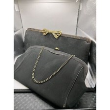 Two Vintage Clutch Black Purses
