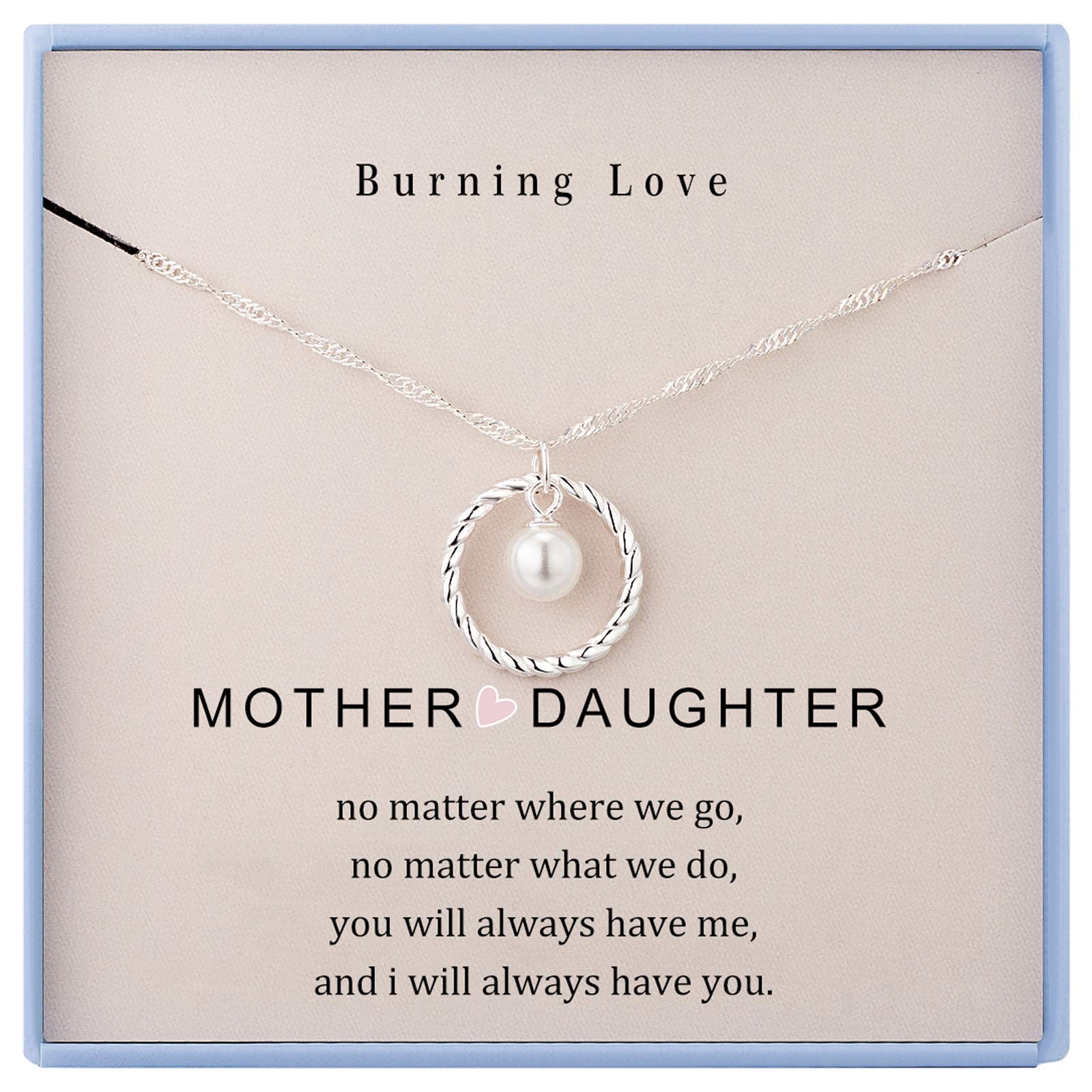 Mother Daughter Necklace Gifts for Mom from Daughter Sterling Silver Circle N...