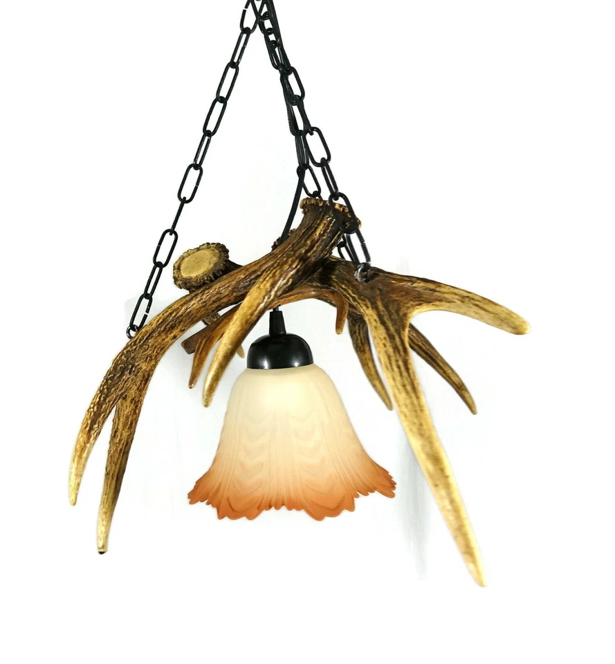 Antler Hanging Lamp Chandelier,rustic,primitive,nothwoods,horn,deer,pendant,real - Image 4 of 4