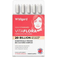 [US Seller] Wellgard Vitaflora Probiotics for Women - 20 Billion CFUs, 30 Capsul