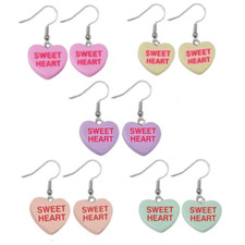 Valentine's Day Earrings Conversation Heart  Sweet Heart  Dangle Drop Earrings