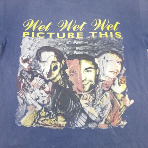 Wet Wet Wet Mens Vintage T Shirt 1995 World Tour Picture This LARGE Short Sleeve - Picture 3 of 10