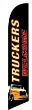 TRUCKERS WELCOME SWOOPER FEATHER FLAG BANNER SIGN KIT 6629