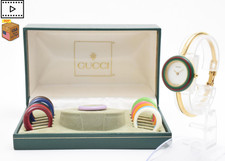 [NEAR MINT+ w/Box] Gucci Change Bezel 11/12.2 Gold 12 Colors Womens Quartz Watch