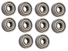  10 Each R3-ZZ Shielded Radial Ball Bearing 3/16 ID X 1/2 OD X 0.196" Wide