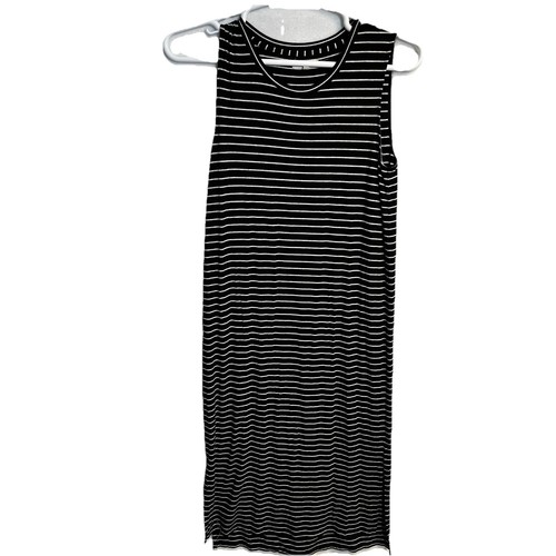 Madewell Women’s Maxi Dress Size Small Black Stripe Preppy Summer Double Slits