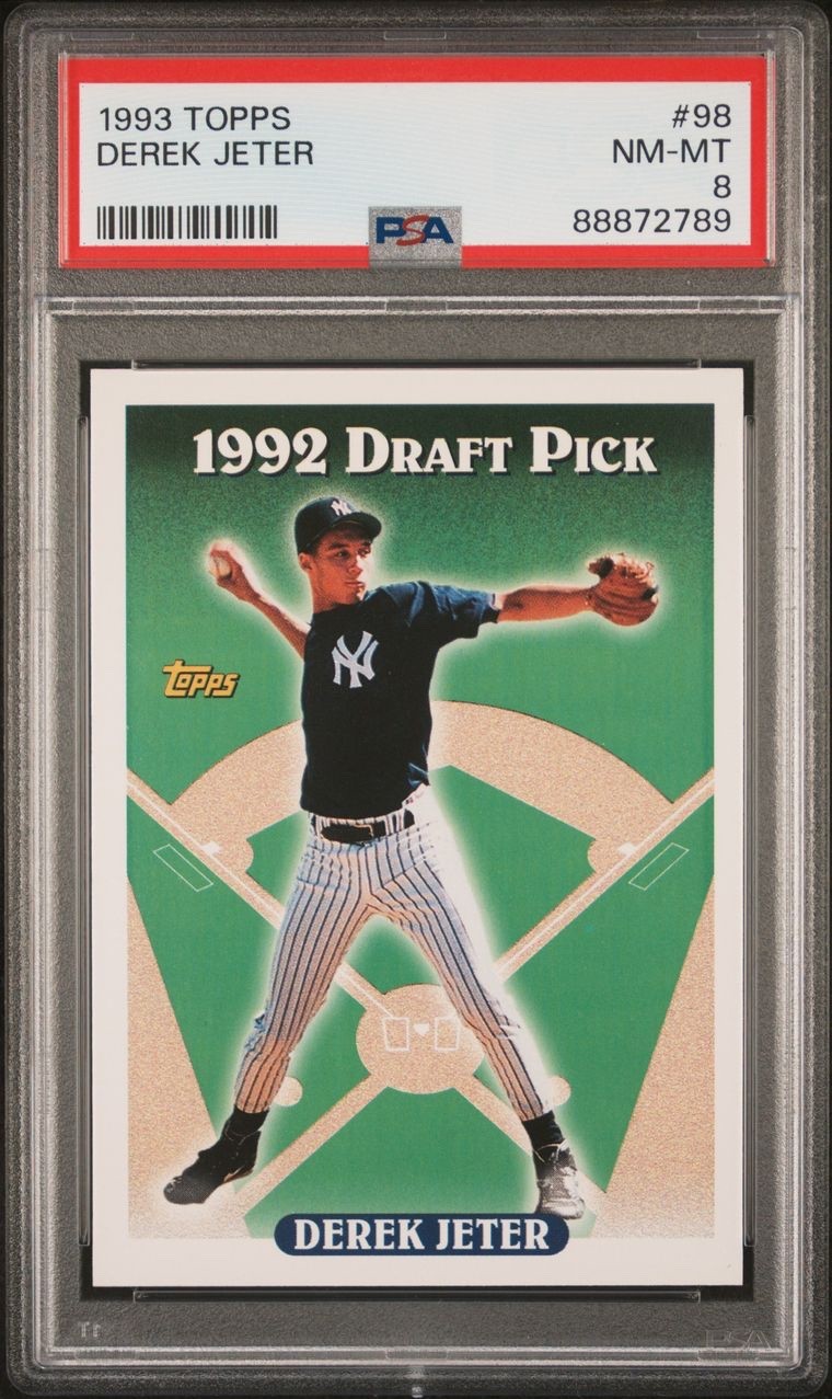 Derek Jeter 1993 Topps Draft Pick (RC) Rookie PSA 8 (NM-MT) NY Yankees HOF view 1