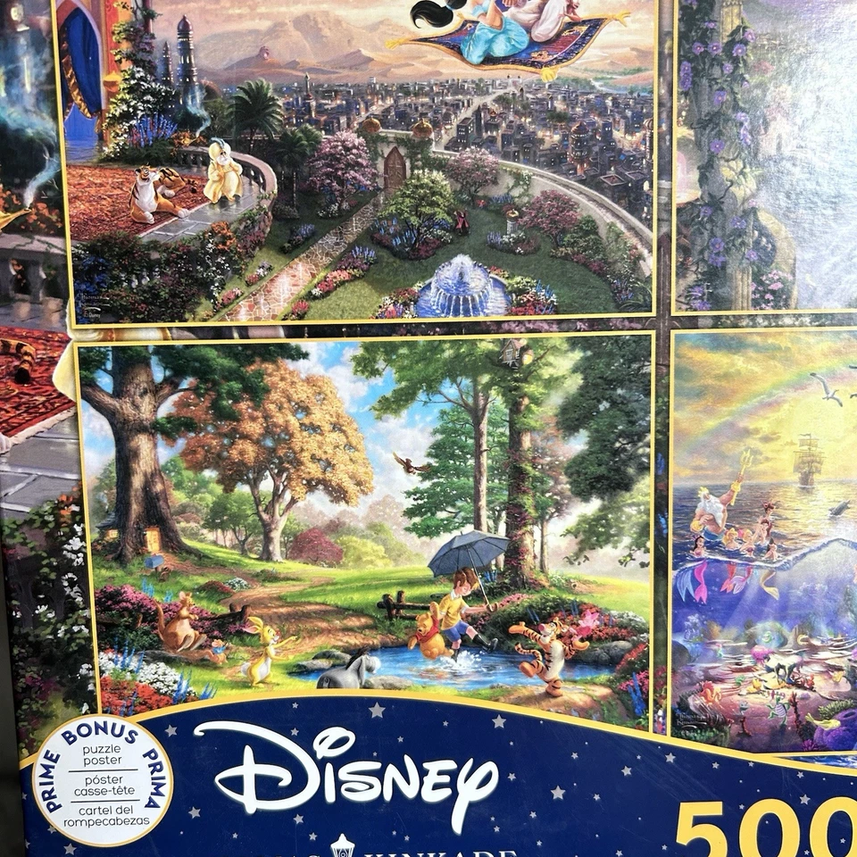 Thomas Kinkade 4-в-1 Disney 500 шт. пазлы лот из 4! Б/у в отличном состоянии - Изображение 4 из 4