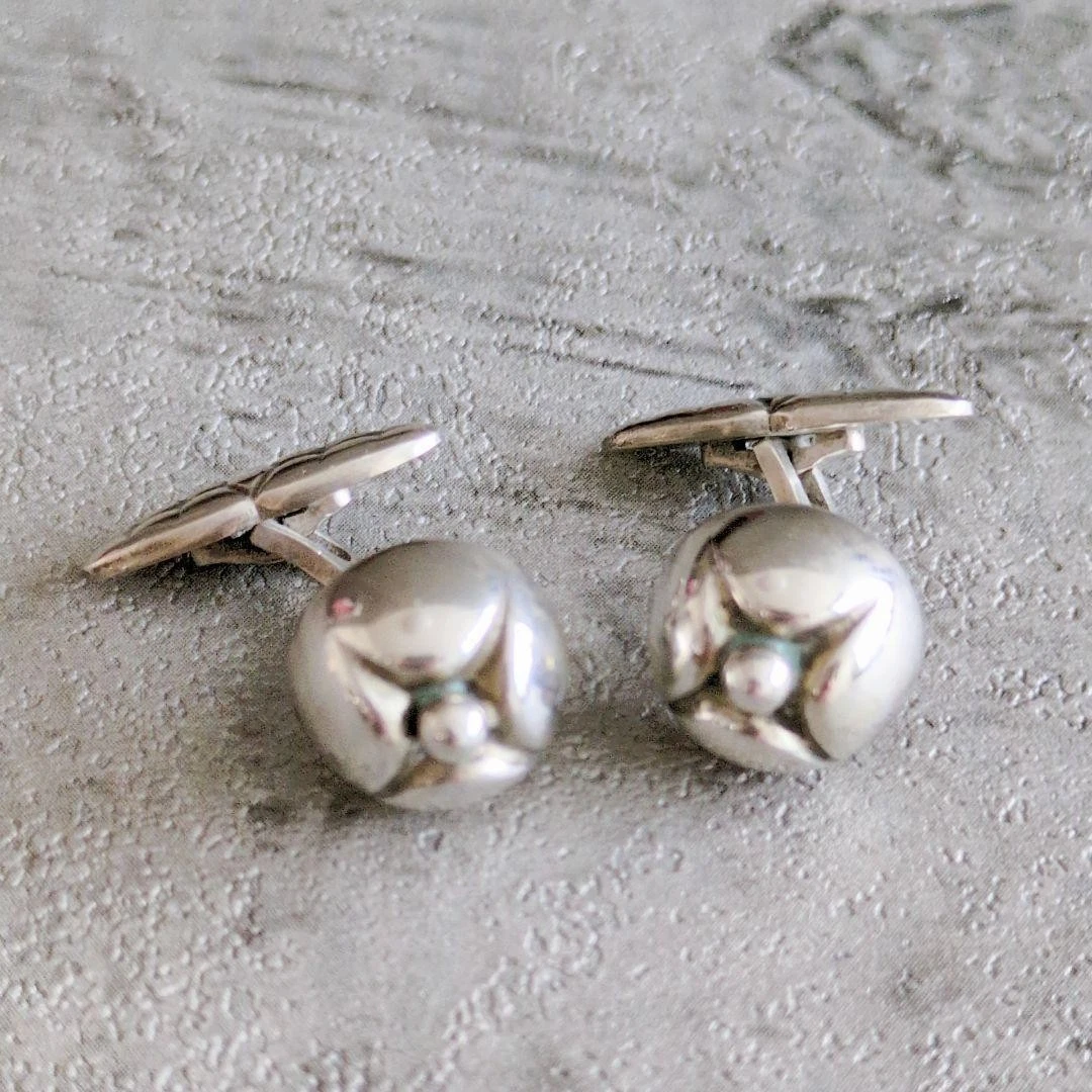 GEORG JENSEN Vintage Sterling Silver Cufflinks #34 Very rare 925 S