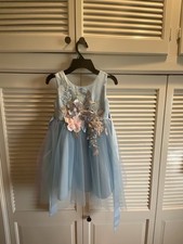 Festive Dress For Holidays Or Stage Performance, Blue, Chiffon, Size 110, 3-5