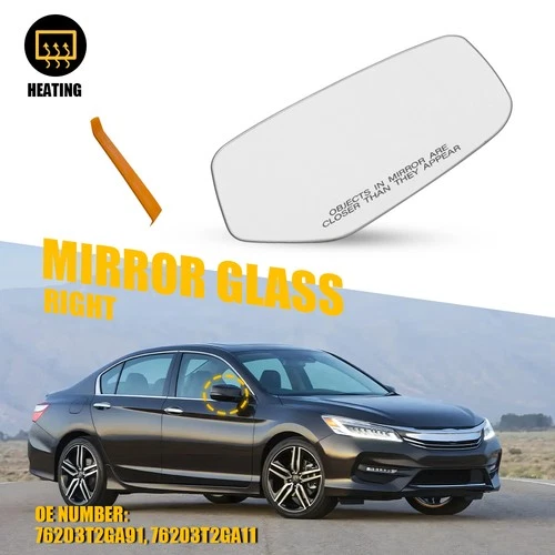 View Mirror Glass For 2013-17 Honda Accord Right Side Heated Convex 76203T2GA91