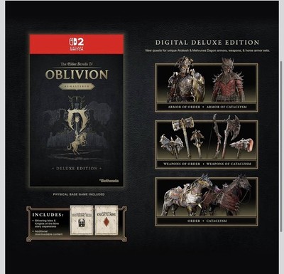 Elder Scrolls IV: Oblivion Remastered Physical Deluxe Nintendo Switch 2 PRESALE