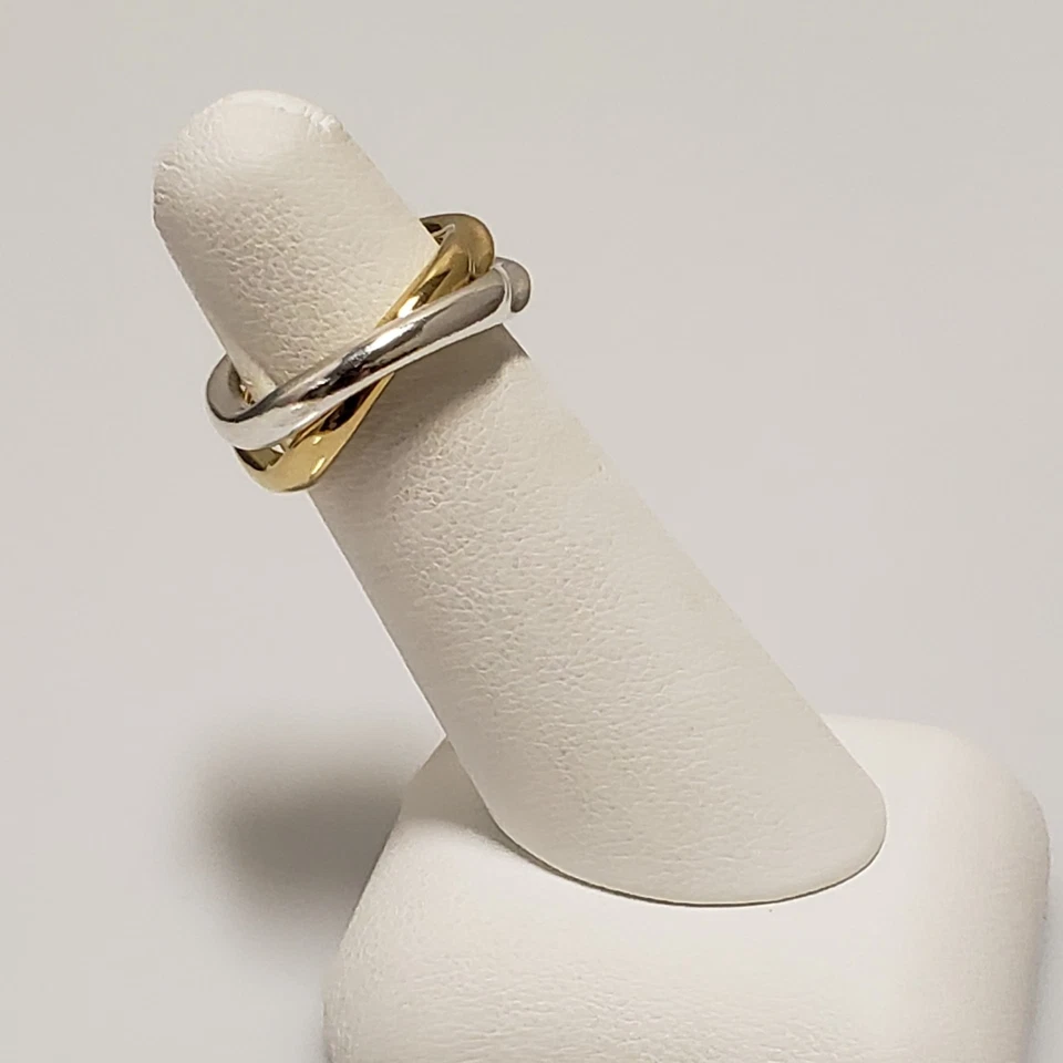 Pandora Sterling Silver Two Tone Entwined Bands Ring 163262C00 Size US 6 Euro 52 - Image 4 of 4