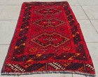 Rare Hand Knotted Vintage Turkmen Afghan Wool Area Rug 2.11 x 1.10 Ft — photo 2