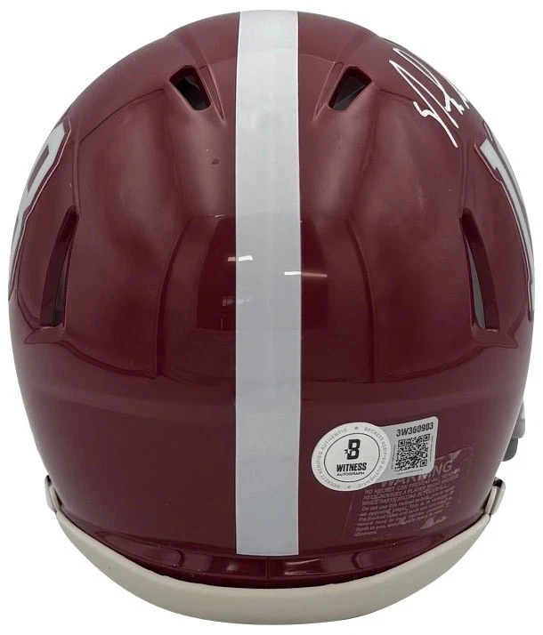 Minicasco de fútbol americano Beckett autografiado por Nick Saban Alabama Crimson Tide firmado Foto 2 de 3