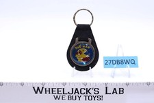 Pac Man Black Suede Leather And Metal Keychain TM MM NOS