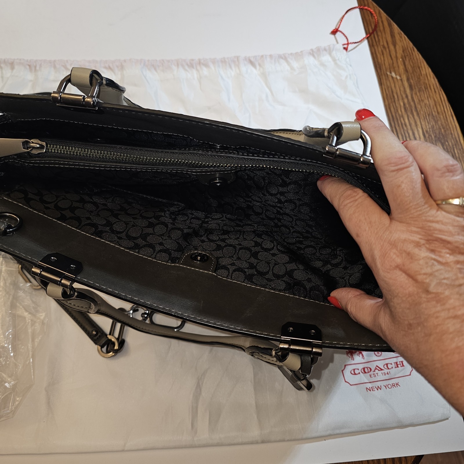 Coach Madison Python Lexie Carryall Embossed Leat… - image 4