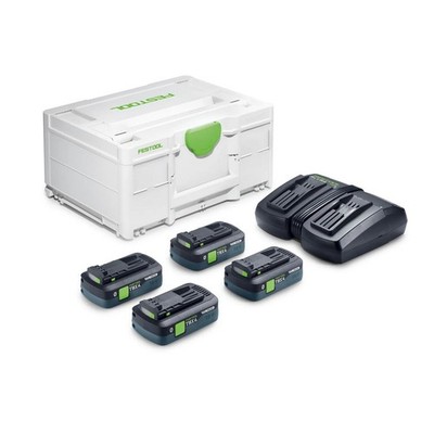 Festool Energie-Set SYS 18V 4xTBX4/TCL6DUO für alle 18 Volt Geräte 578823