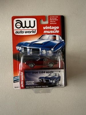 Auto World Vintage Muscle 1969 Pontiac Firebird Trans Am Ultra Red Chase BF9