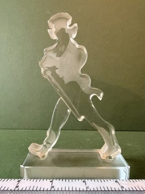 Exceptional Rare Vintage Johnny Walker Whiskey Glass Crystal Advertising Figure