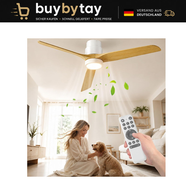 Deckenventilator 132Cm Mit Beleuchtung Fernbedienung Ultraleiser Dc-Motor 3-image