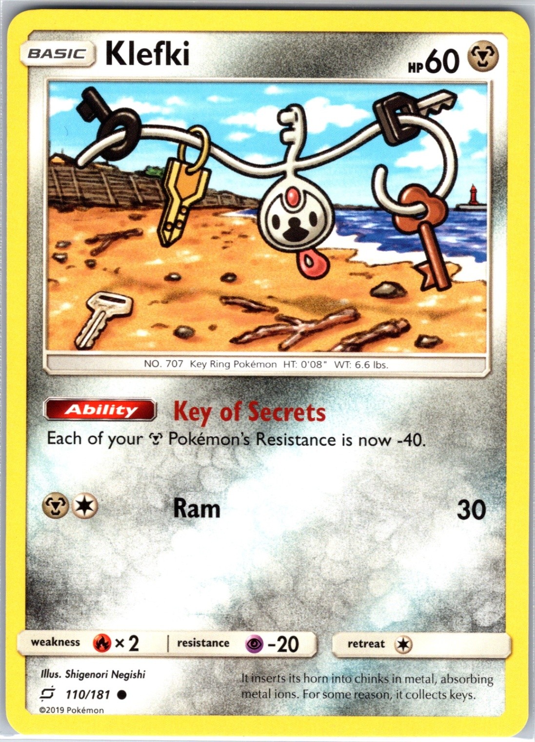 Klefki 110/181 Common Regular Card SM - Team Up Pokemon TCG LP