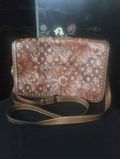 Patricia Nash 70 s Revival Leather Crossbody Floral Purse