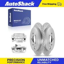 Rear Drilled Slotted Brake Rotors Calipers for Subaru Forester Impreza WRX