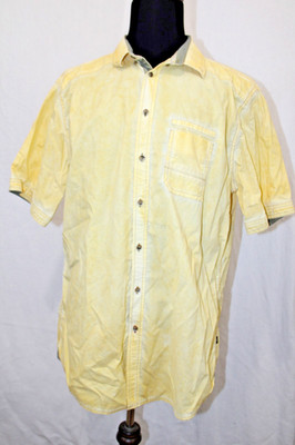 Engbers Sz XXL 45/46 Weathered Look Yellow Lightweight Cotton Button Up Shirt