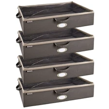 ClosetMaid Fabric Organizer Multiple Item Storage Zip Bag, Charcoal (4 Pack)