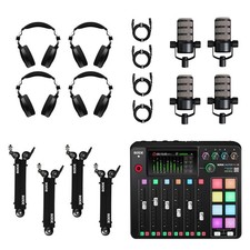 Rode RODECaster Pro II Integrated Audio Production Studio Console, Bundle with 4