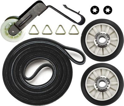 Whirlpool YWED4850BW1 Dryer Drum Rollers Belt Pulley Kit