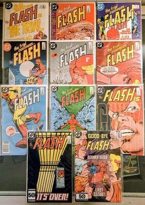 Trial of The Flash 341-350 Set Complete, Death Of Reverse Flash? DC Comics 1985