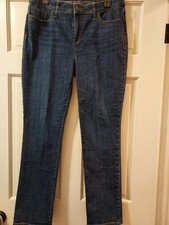 Chicos 1R So Slimming Girlfriend Slim Leg Jeans Womens 8 R , Dk Wash
