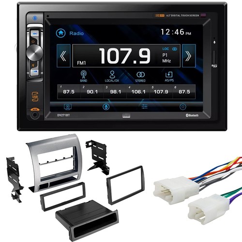 Dual DV271BT Bluetooth Car Stereo & Install Package for 2005-11 Toyota Tacoma