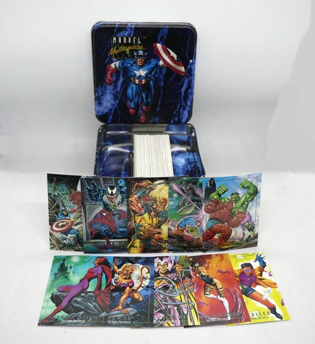 1992 FLEER MARVEL MASTERPIECES TIN SET BOX w/Etched BATTLE + LOST LADIES ART SET