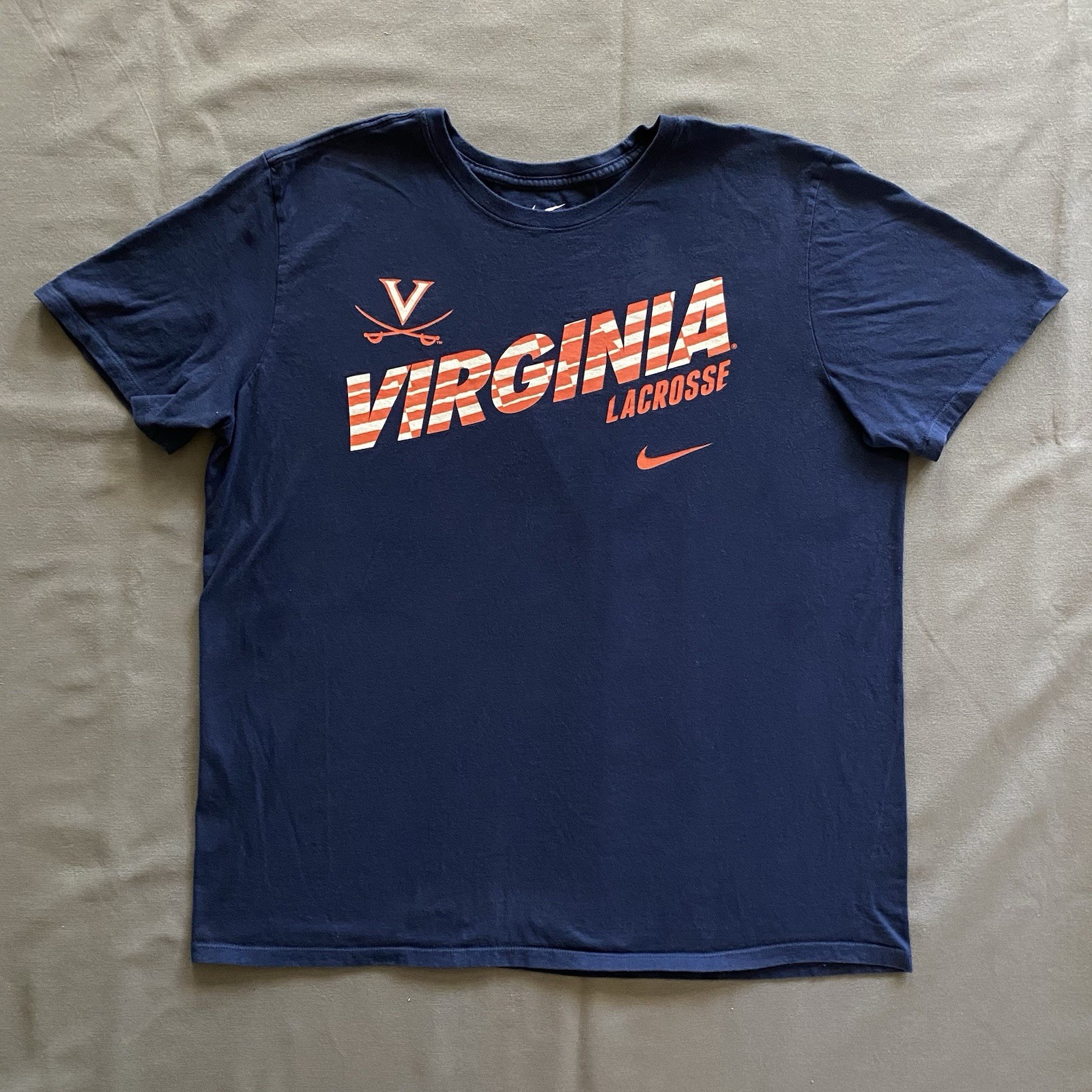 Nike Virginia Cavaliers Lacrosse T Shirt Mens Size XL Navy Blue NCAA College