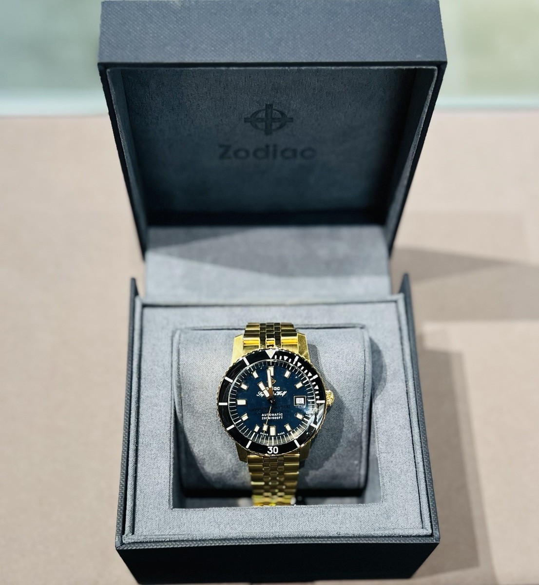 Zodiac Compression Diver 18k Gold-Plated Watch ZO9308 Number 11