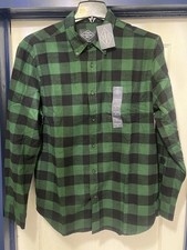 Men  s Flannel Large Green Black Buffalo Check Plaid Brand New W/Tags