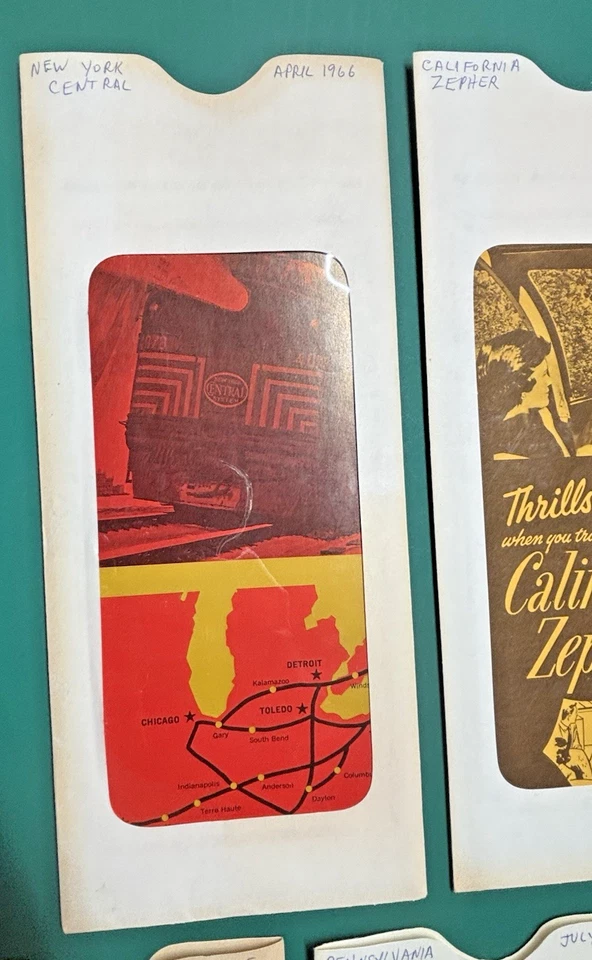 LOT of (5) RAILROAD TIMETABLES: 1960s Southern-NY Central-Zephyr-Union-Penn - Image 2 of 4