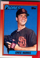 1990 Topps Greg Harris #572 RC Rookie San Diego Padres MLB Baseball Sport Card. rookie card picture