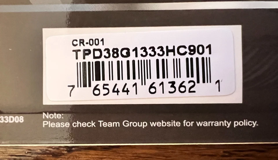 TeamGroup sealed NIB Team Group Elite 1333 8 GB DDR3 memory for PC computer - Image 3 of 3