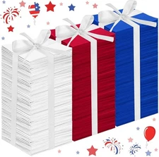 Buryeah 100 Pieces 10 x 10 Inches Cotton Fabric Squares Red, White, Blue 